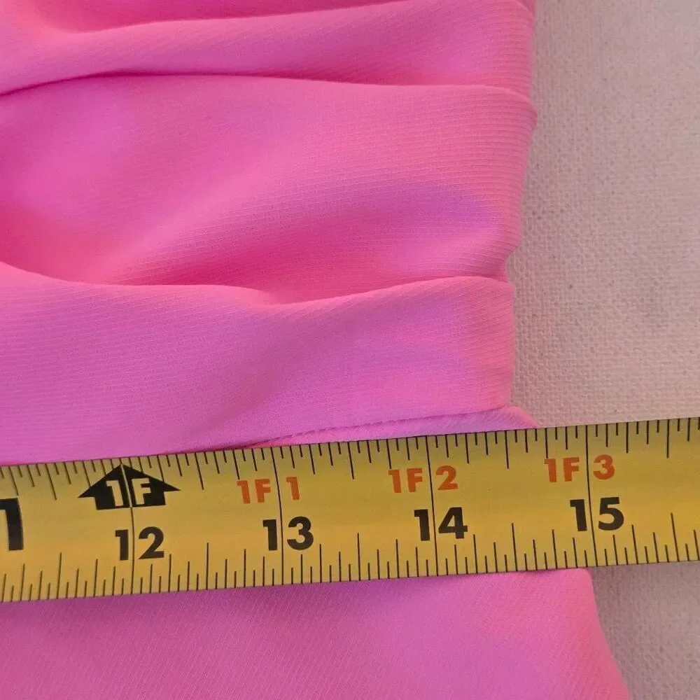 Amanda Uprichard New York Womens One Shoulder Bow Dressy Top Pink Medium - Picture 9 of 12